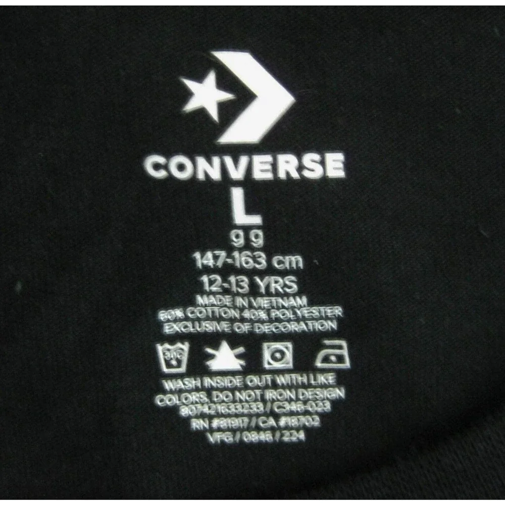 CONVERSE Chuck Taylor All Star Boy's (Large) Black Short Sleeve Graphic T-Shirt